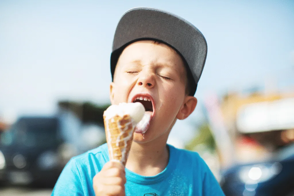 Boy eating ice-cream